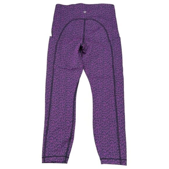 NWT ATHLETA Ultimate Stash Pocket Textured 7/8 Tight Sz XS Purple Black - Picture 5 of 6